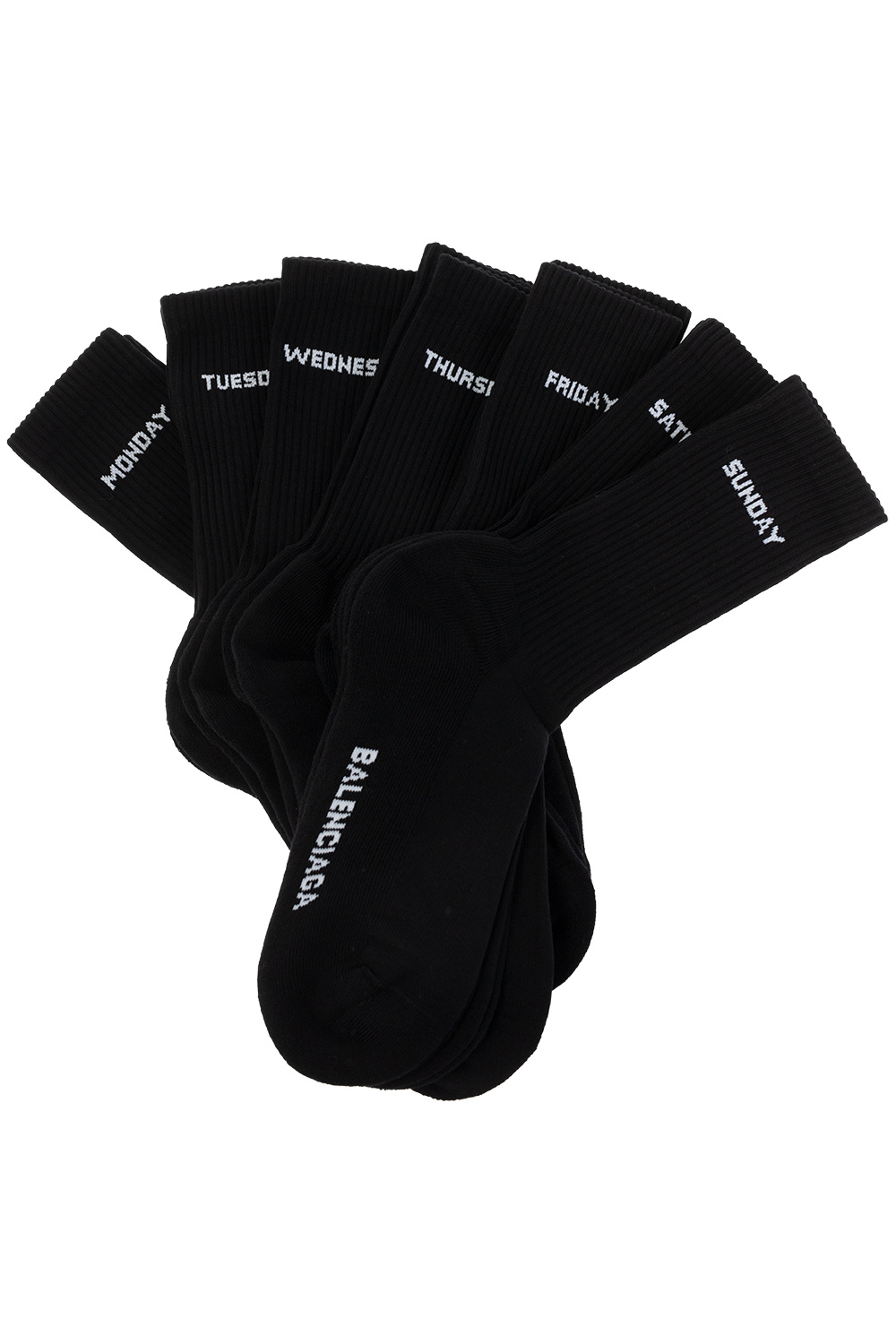 BALENCIAGA 7 Days Of The Week Socks セット Balenciaga 7 Days of The Week Socks Set in White & Black | FWRD